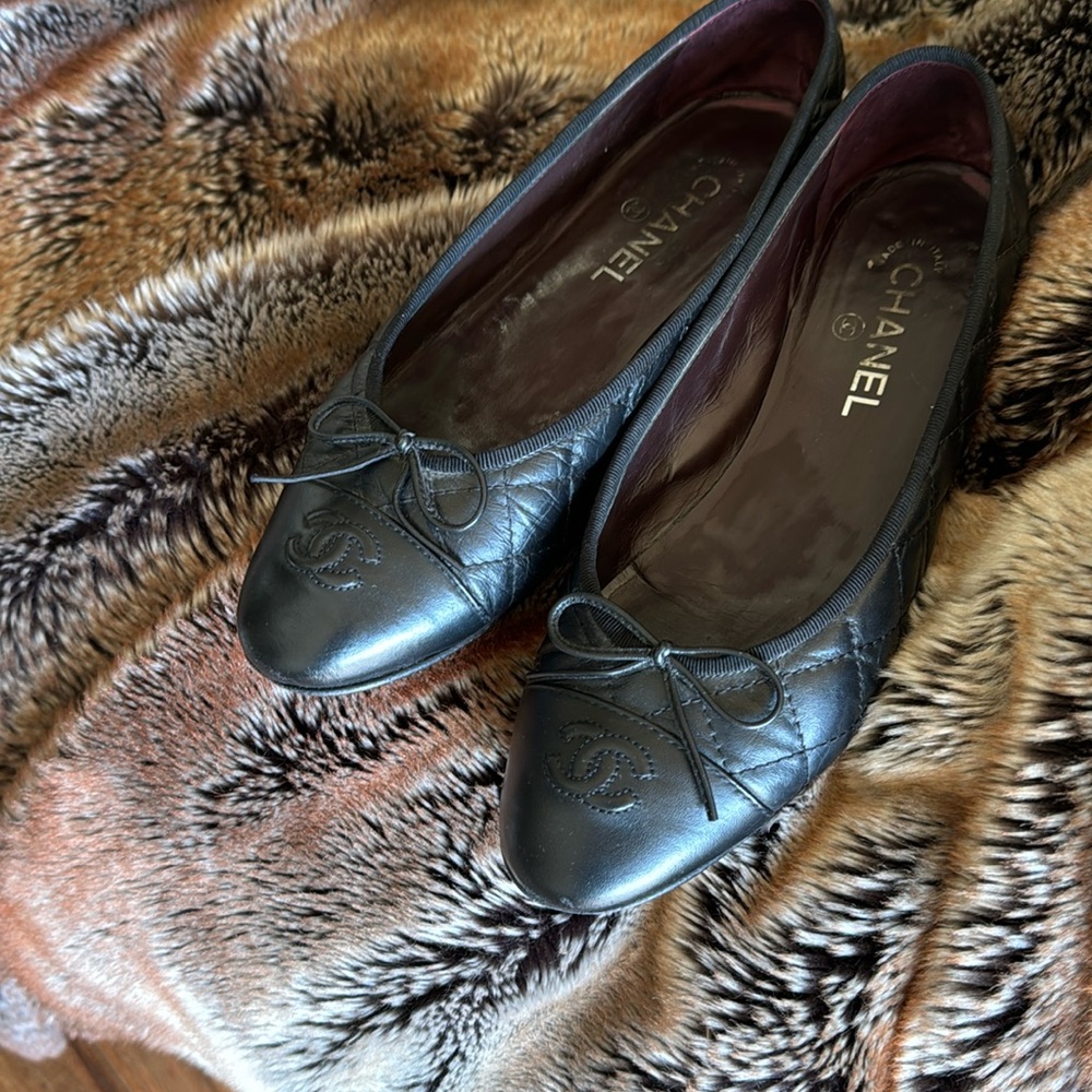 Chanel ballerinas quilted black size 40